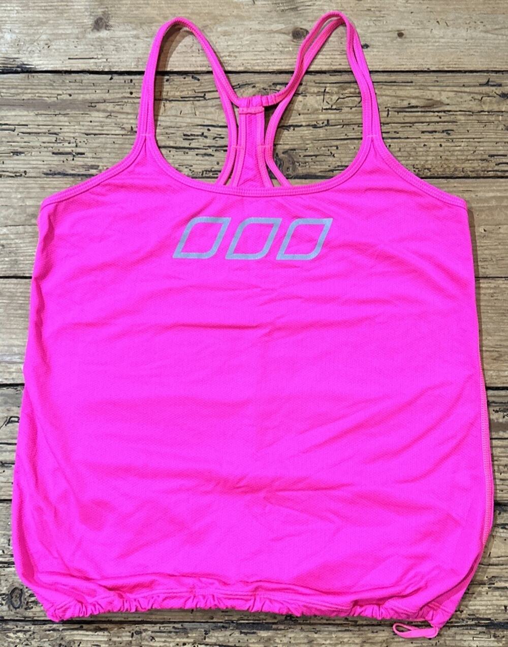 Lorna Jane Womens Size M Hot Pink Racerback Tank With Drawstring Closure NWOT